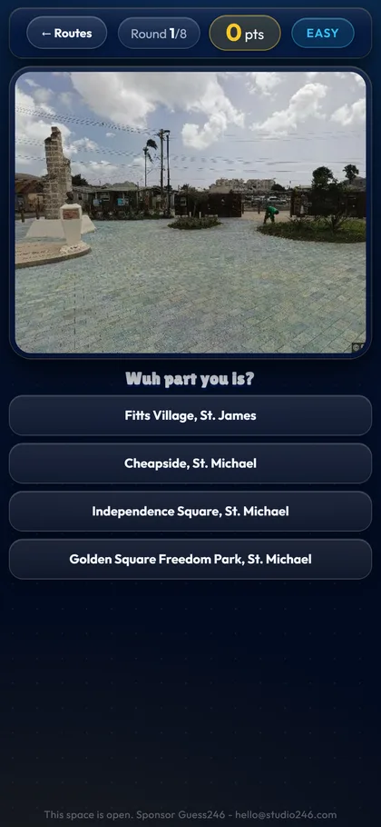 Guessing a street in Barbados