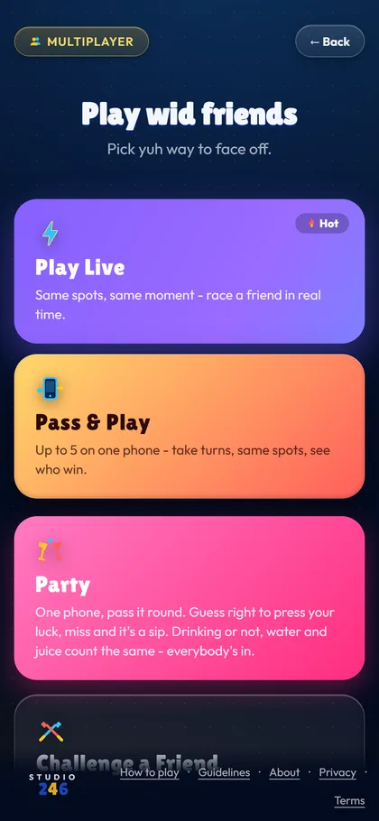 Multiplayer modes
